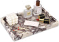 Marble Bathroom Vanity Tray, Natural Luxury Vanity Home Kitchen Bathroom Table Tray, Stone Decorative Countertop Dresser Trays for Key Coffee Perfume Jewelry Makeup (Calacatta Viola, 12"x 8" x1.2")