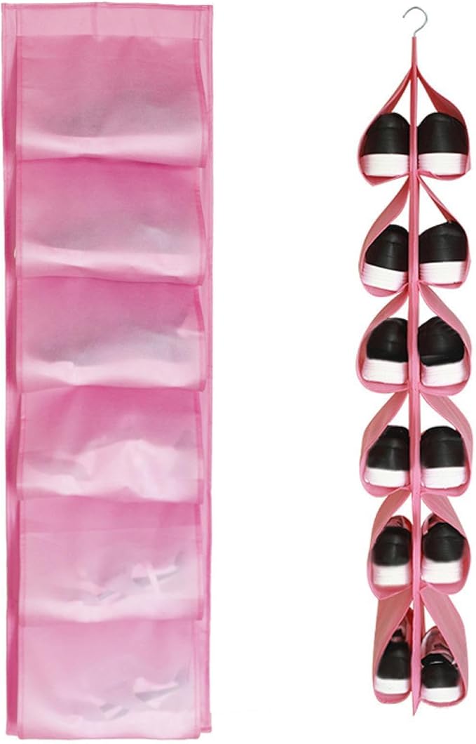 Hanging Shoe Rack 3pcs Shoe Organizer Storage Hanging Bag Wall Bag Inner Clothes Closet Storage 18 Pairs of Shoes