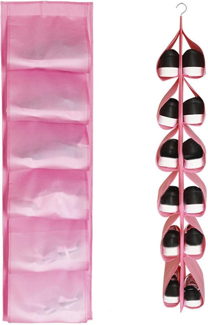 Hanging Shoe Rack 3pcs Shoe Organizer Storage Hanging Bag Wall Bag Inner Clothes Closet Storage 18 Pairs of Shoes