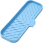 MicoYang Silicone Bathroom Soap Dishes with Drain Spout-Bathroom and Kitchen Sink Organizer,Sponge Holder,Dish Soap Tray,Perfect for Dispenser,Scrubber,Bottle on Sink or Counter-Light Blue 12"×4"