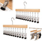 Kruggo Closet Organizer with 10 Clips, 2026 Upgraded 360° Swivel Multi-Hook Wardrobe Organizer, Space Saving Hanging Legging Hangers for Closet (2, Nature-12 clicks)