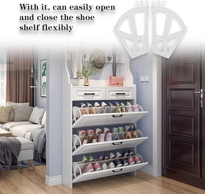 1 Pair Shoe Cabinet Shelf Home Plastic Hollowed Two Layers Rack Shoes Drawer Cabinet Hinges for Shoes Rack, Shelf, Cabinet
