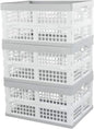 Vababa 3-Pack Plastic Stackable Collapsible Storage Crate, 15 L Stacking Folding Storage Basket