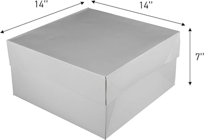Hat Boxes with Handles - White - 14" x 14" x 7" - Case of 25 - Sturdy White Cardboard Hat Box with Handles - Premium Cardboard Hat Boxes with Lids for Secure Storage - Elegant Hat Box Solution