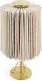 Novabright Adjustable Freestanding 360° Rotating Scarf Display Rack with 30 Rods, Gold Tie Belt Hanger Shawl Shelf Hijab Stand, 35.43-56" Height Scarf Holder for Boutique Clothing Store Home Storage
