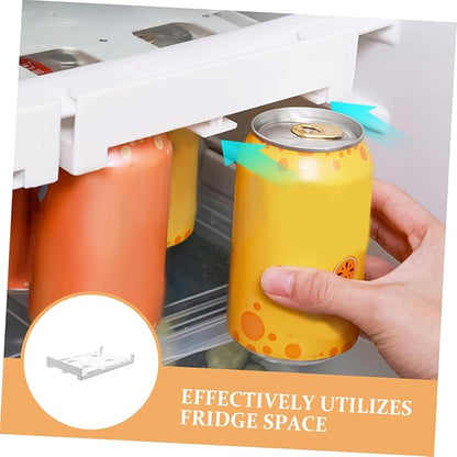 2pcs Hanging Can Organizer for Diameter Cans Dual Row Storage Rack for Fridge Pantry and Kitchen Cabinets Space-saving Drink Holder Hips Material