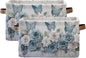 YETTASBIN Rose Butterfly Storage Basket 2pc, Large Collapsible Toys Clothes Organizer, Durable Canvas Storage Bin with Handle for Shelves Closet Laundry Home Office Decor