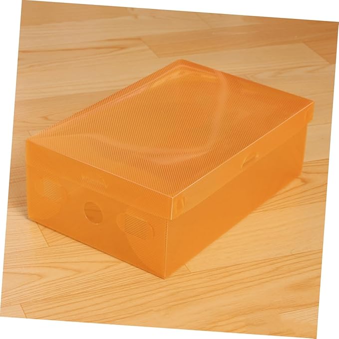 Happyyami Stackable Shoe Storage Boxes Lids 7 Pack Plastic Shoeboxes for Sneakers Cardboard Storage Cases for Home Use