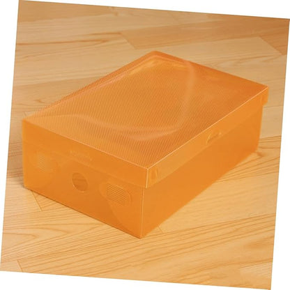 Happyyami Stackable Shoe Storage Boxes Lids 7 Pack Plastic Shoeboxes for Sneakers Cardboard Storage Cases for Home Use