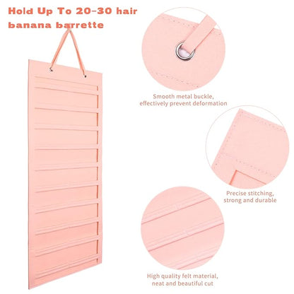 Bow Hanger for Girls Hair Bows - Large Wall, Door, Closet Organizer - Pink