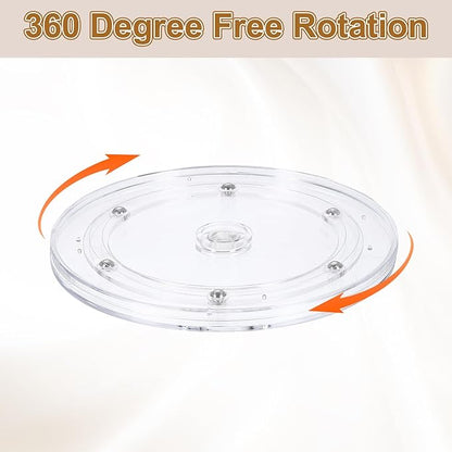 uxcell 3Pack Acrylic Lazy Susan Turntable, 7" Spinner Lazy Susan Turntable Organizer, Acrylic Ball Bearing Rotating Tray for Pantry Spice Rack Decorating, Clear