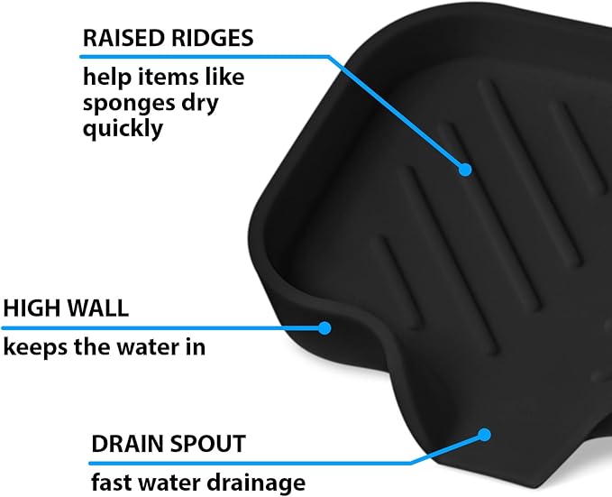 2 PCS Premium Black Self-Draining Soap Bar Holder - Elegant Soap Dish for Shower & Bathroom Use - Versatile Soap Dishes for Bar Soap - Durable Soap Holder & Bathroom Soap Dish Solution