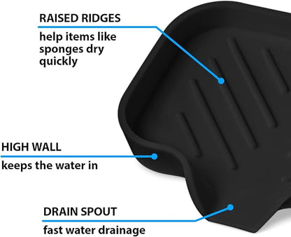 2 PCS Premium Black Self-Draining Soap Bar Holder - Elegant Soap Dish for Shower & Bathroom Use - Versatile Soap Dishes for Bar Soap - Durable Soap Holder & Bathroom Soap Dish Solution
