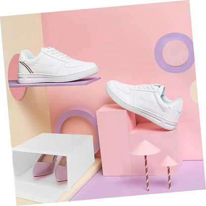 Levemolo 3pcs Thickened Plastic Shoe Box Stackable Storage Organizer for High Heels Sneakers Boots