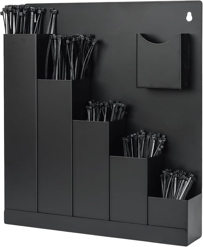 Cable Tie Holder, Cable Tie Organizer Fits Various Lengths of Zip Ties, Zip Tie Holder for Workshop, Shed, Garage, Home