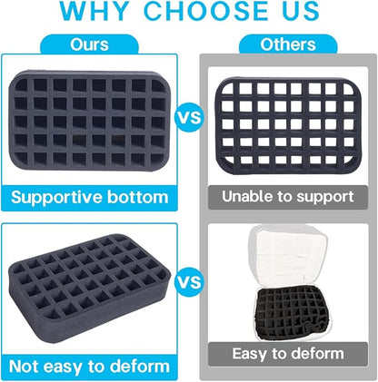 2 Pack Nail Polish Organizer Holder Foam Pad with Slots for Storage 80 Bottles (15ml/0.5fl.oz) Nail Polish or Essential Oil Tray for Drawers Black