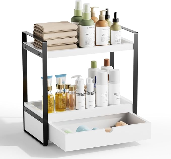 Boulphia 2-Tier Bathroom Organizer (White - New)