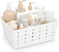 Lifewit Shower Caddy Portable, Cleaning Supplies Caddy Organizer with Handle and Adjustable Dividers, Plastic Shower Basket for Dorm Room Essentials, College, Bathroom, White, 1 Pack