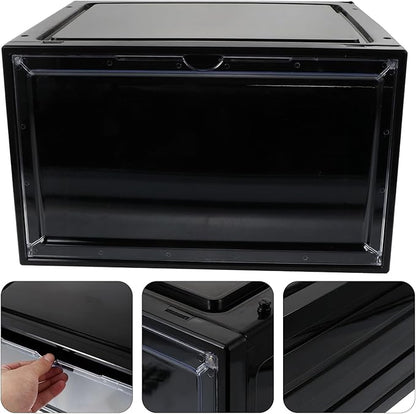 jojofuny Magnetic Side-opening Basketball Shoe Storage Box Dustproof Anti-oxidation Plastic Shoe Organizer for Home Closet