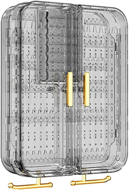 Hanging Jewelry Organizer for Wall, Door, Closet, Damage-Free Simple Dust Proof Jewelry Storage Box Casefor Earrings, Necklaces, Rings