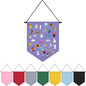 Wall Hanging Brooch Organizer Storage Board Colorful Enamel Pin Badge Canvas Display Banner Earrings Case Collection Holder 12.6x10in(Not Include Any Accessories) (Purple)