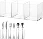 Cutlery Storage Organizer, Silverware Caddy with 3 Cavities Clear Silverware Holder Knife Fork and Spoon Organizer Tableware Storage Box for Kitchen Countertop Dining Room Home Office Desk Party Table