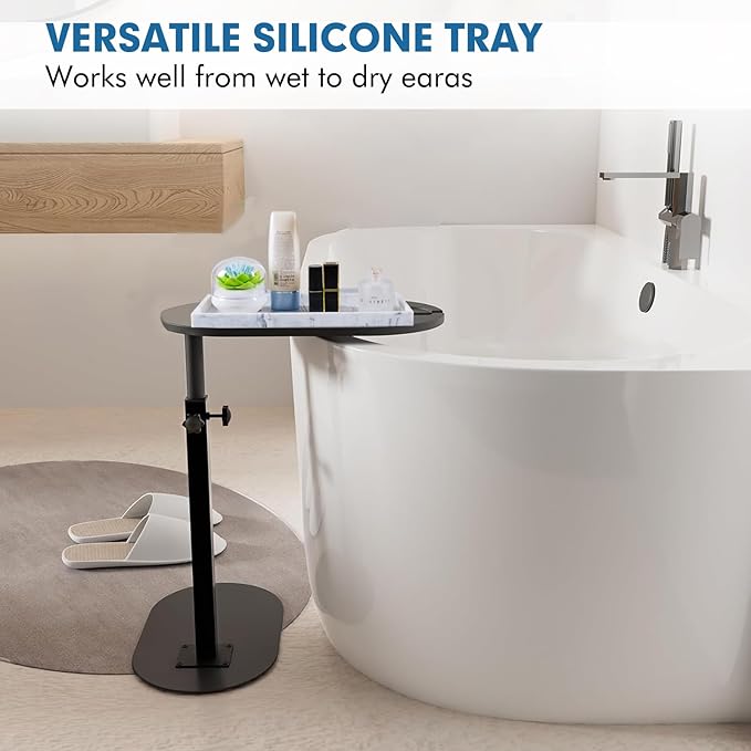 Bloss Bathroom Vanity Tray with Soap Dish Holder - 11.8" Silicone Counter Trays for Soap Dispenser, Perfume, Jewelry, Candle, Makeup, Decor, Toilet Tank Tray, Kitchen Tray for Spice, Salt, Coffee