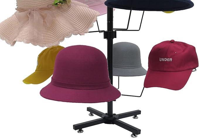 FixtureDisplays® Countertop Hat Rack Headwear Wig Cap Display Tabletop Stand 24x24x37" 3-Tier 12 Hats 10125-2D