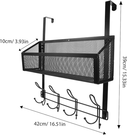 PRETYZOOM Door Organizer with Hooks Multi-Tier Storage Rack for Bathroom and Kitchen Waterproof Mesh Hanging Basket Easy Installation Fits Most Doors
