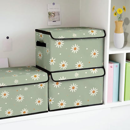 Stackable Clothes Storage Bins with Lids,Closet Organizers Fabric Cat Printing Box for Home and Office,Blanket Clothes Organizers,Under Bed Storage Containers 3 Pack.