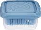 Soap Dish, Square Soap Travel Case with Drainage Layer, Leak-Proof Soap Container for Gym, Bathroom, Traveling, Camping, Soap Bar Shampoo Holder for Shower (Blue)