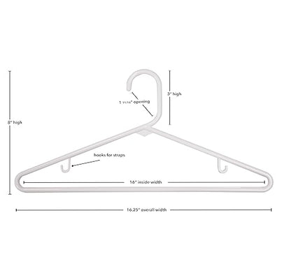 NAHANCO Plastic Tubular Hangers - 16 1/4" White (Pack of 144)