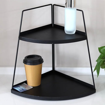 2 Tier Bathroom Counter Organizer,Standing Rack Cosmetic Holder,Wood Bathroom Organizer,Vanity Organizer Bathroom Counter Tray,for Bathroom,Bedroom (Black)