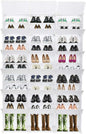 Shoe Rack Organizer, 18 Cube 12 Tier Covered Shoe Storage Cabinet 72 Pairs Freestanding DIY Shoe Shelves Plastic Shoes Rack for Closet Entryway Hallway Bedroom (White)