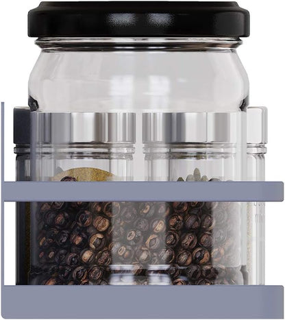 Magnetic Spice Rack Organizer Single Tier Refrigerator Spice Storage Shelf, Easy to Install The Side of The Refrigerator Can Hold spices (Gray 2)