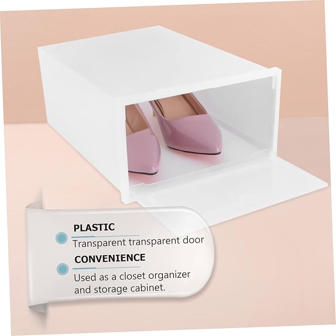 6pcs Shoe Storage Bin Stackable Shoe Box Thicken Plastic Container Large Organize Your