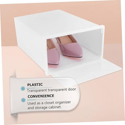 6pcs Shoe Storage Bin Stackable Shoe Box Thicken Plastic Container Large Organize Your