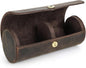CONTACTS Genuine Leather Tie Travel Holder Small Neckties Organizer Tie Anti Wrinkle Storage Roll