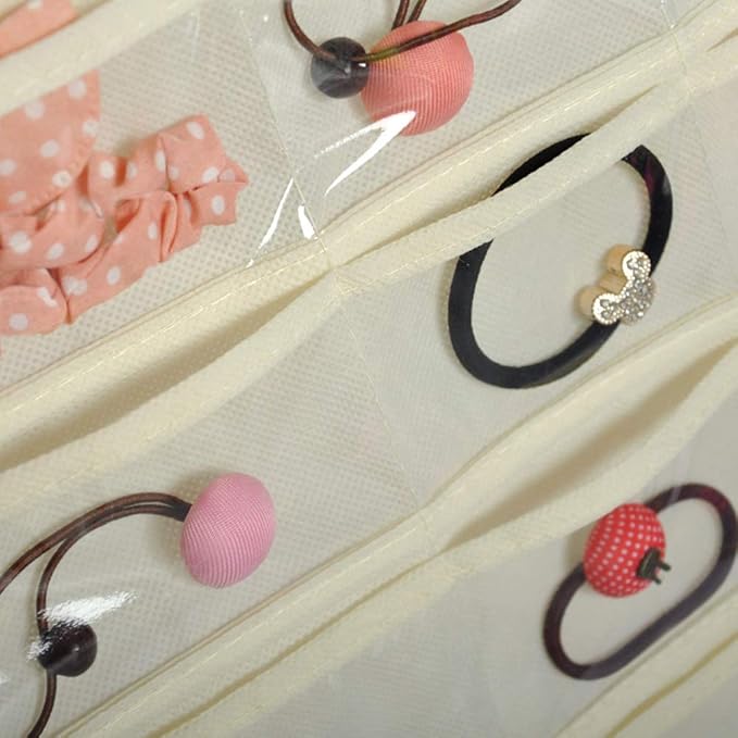 80 Pockets Hanging Jewelry Organizer, 2 Sided Over the Door Wall Mount Rotating Hanger Clear Window Storage Bag for Small Items Earrings, Rings, Necklaces, Bracelets, Hair Clips