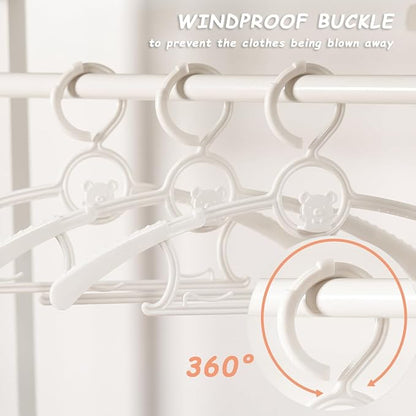Baby Hangers for Nursery Closet 80 Pack Plastic Kids Clothes Hanger Space Saving Non Slip Extendable Toddler 11-14” Adjustable Hangers Heavy Duty Clothing Infant Hanger Bulk, White