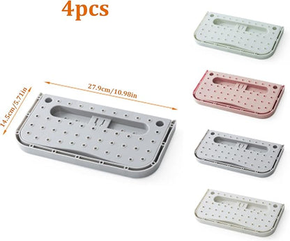 Over The Door Shoe Organisers, Wall Mounted Shoe Rack 4 Pcs Foldable Hanging Wall Shoes Rack Without Drilling Space-Saving Shoes Organizer Holder Hanger for Front Door