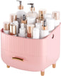 Makeup Organizer Countertop Vanity with Drawers Cosmetic Skincare Bathroom Storage Gift for Women Teens Girls (Pink)