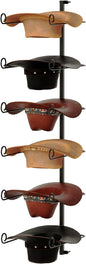 Alyoen Cowboy Hat Rack for Wall, Cowboy Hat Holder Wall Mount Holds Up to 6 Hats, Metal Hat Organizer Storage Hanger, Western Room Decor for Fedoras, Sun Hat