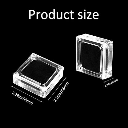 4 PCS Clear Acrylic Jewelry Storage Containers with Lid Clear Gemstone Display Box Acrylic Ring Box with Magnetic Clasps and Sponge Inside for Storage of Small Items,Coins, Necklace, Crafts
