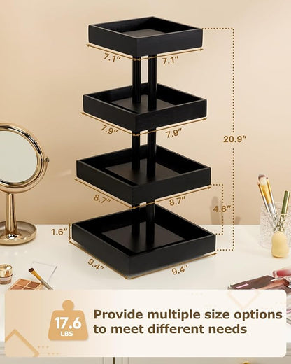 Homde Nail Polish Organizer for 86-123 Bottles, 360 Rotating Nail Polish Rack Holder, Display Storage Shelf for Fingernail Stand and Essential Oil, Gifts for Women Girls- Bamboo,Black