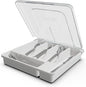 Silverware Organizer with Cover, Portable Cutlery Holder Flatware Tray with Lid Plastic Silverware Storage Box Airtight Black Cutlery Tray with Lid (White)