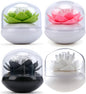Bloss 4 Packs Lotus Qtip Holders Bathroom Organizer Accessories, Unique Bathroom Decor for cotton swabs, Toothpicks Holder Container - 1 Set 4 Colors
