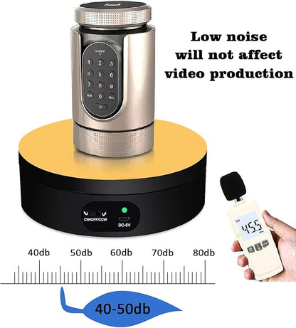YVV Motorized Rotating Display Stand, Cup Display Turner Stand, Electric Rotating Base for Glitter Tumblers, 360 Automatic Mute Rotating Turntable with 4 Colors Backgrounds for Epoxy Cup Display