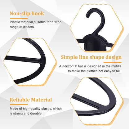 AHANDMAKER 10 Pcs Black Scarf Hanger, Oval Scarf Hanger Ring Tie Scarf Holder Organizer Space Saving Plastic Hanging Scarf Hanger, for Shop Home Scarves Headscarves Sorting Storaging, 8.7 Inch