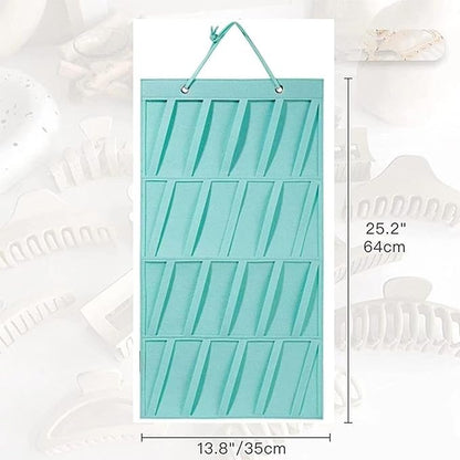 Hair Claw Clip Organizer Turquoise Hair Claw Clip Holder Organizer Accommodates 20 Clips for Bedroom Door, Wall, Storage Organizer